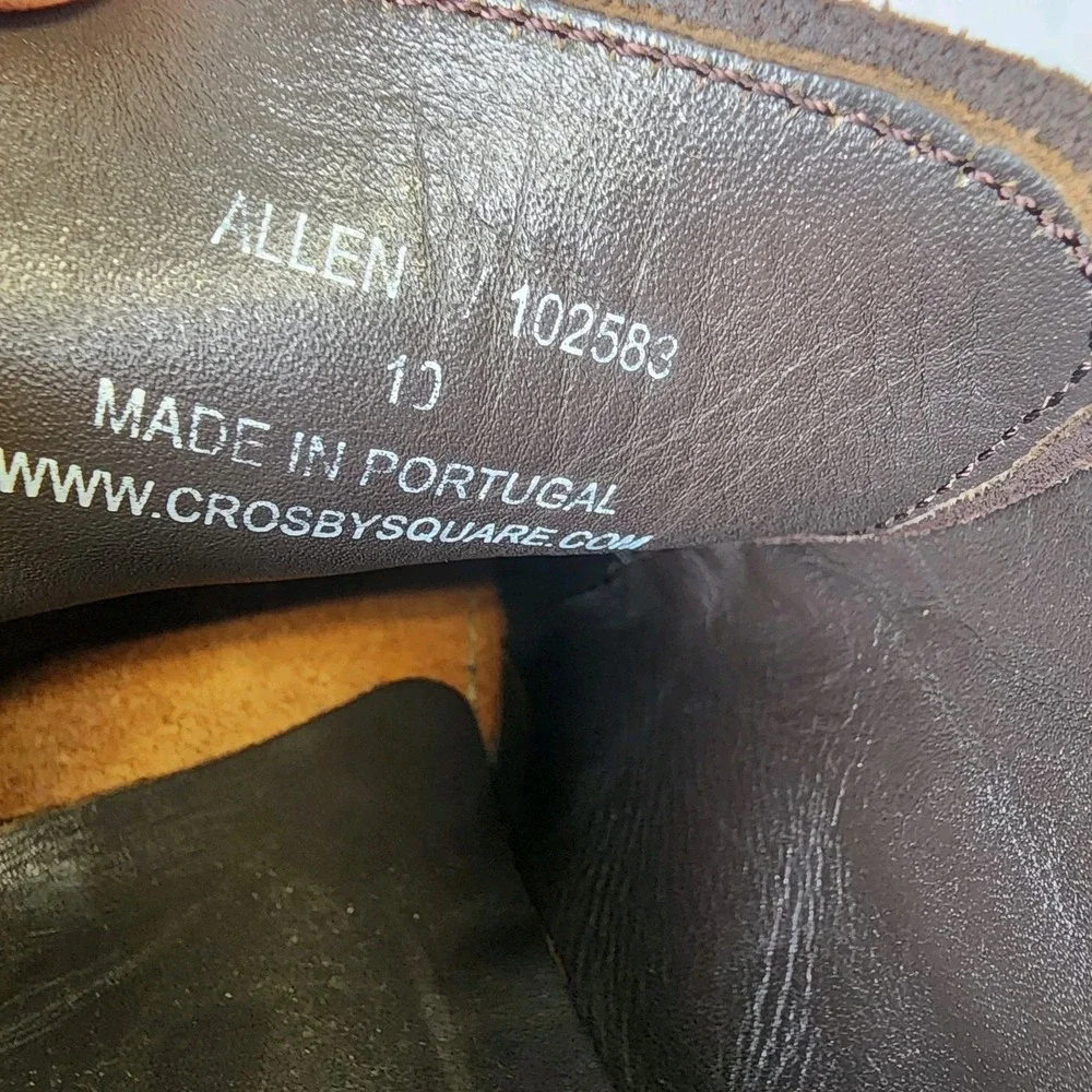 Crosby Square Allen Size 10 Double Monk Strap Brown Suede Loafer Dress‎ Shoes